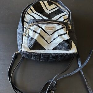 Victoria's Secret Black and White Chevron Backpack